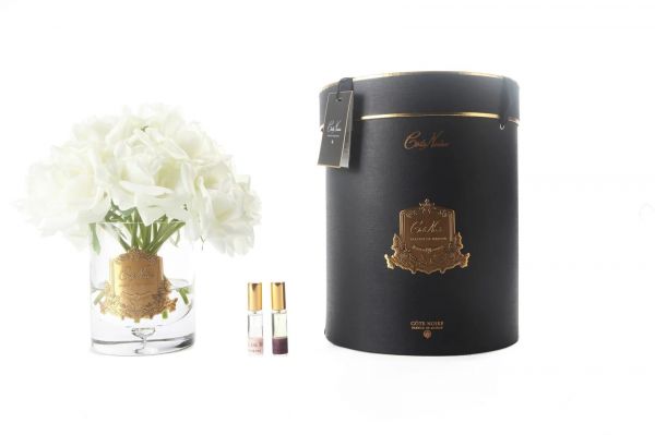 GRAND BOUQUET white BLACK BOX GOLDБольшой букет роз, 2 спрея по 10 мл, белый, ВхШхД 32х26х26 см