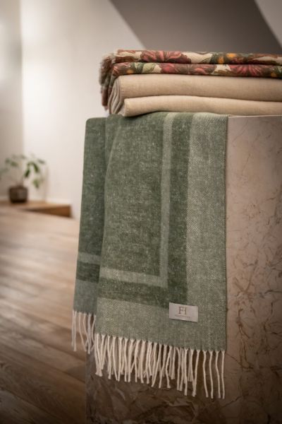 Плед Frati COUNTRY VERDE зеленый 130х170 см, хлопок 75% полиэстер 25%, 550г
