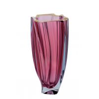 Ваза Cre Art Ca Doro , розовый, золотая кромка, h.30,5см, стекло