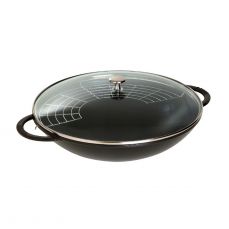 Вок со стеклянной крышкой, 37 см, 5.7 л, черный Staub