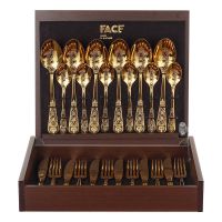 Набор столовых приборов на 6перс.24пред.'Antique' золотой