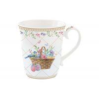 Кружка, 275 мл, фарфор P, белая, Корзина с цветами, Spring Bloom
