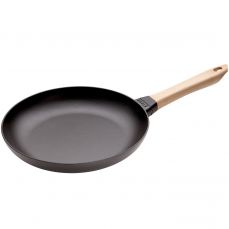Сковорода круглая, 24 см, с деревянной ручкой, черная Staub Staub