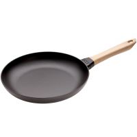 Сковорода круглая, 24 см, с деревянной ручкой, черная Staub Staub