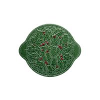 Поднос Bordallo Pinheiro 'Holly', круглый, 30 см, зеленый