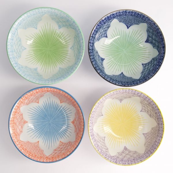 Набор тарелок Tokyo Design Lily Flower 4 шт 14.8х6.8 см, 550 мл фарфор TOKYO DESIGN
