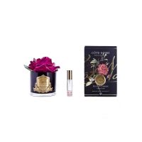 Роза-диффузор FRENCH ROSE carmine red красный, черная ваза, 1 спрей 10мд