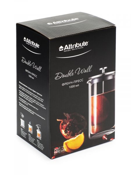 Френч-пресс DOUBLE WALL 1000мл+аксессуары ATTRIBUTE