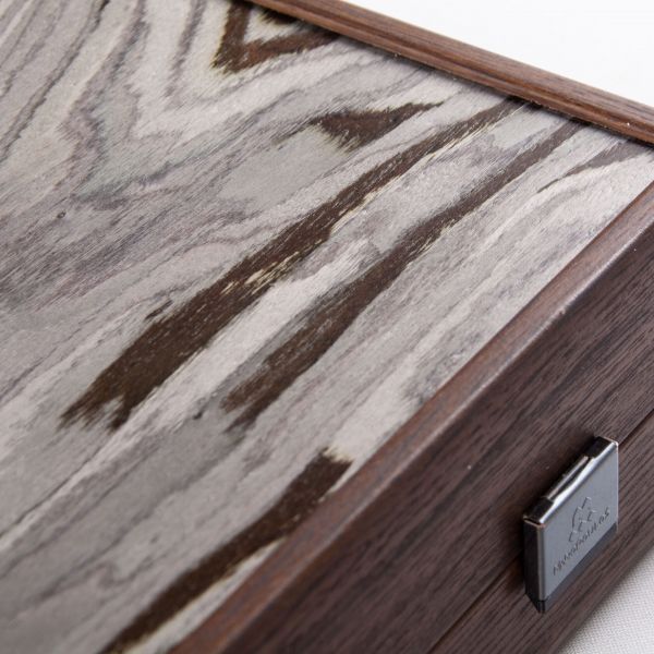 BACKGAMMON Нарды с боковыми стойками, 48x30 см, рисунок венге + дуб, ручная работа,