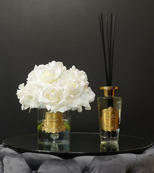 GRAND BOUQUET white BLACK BOX GOLDБольшой букет роз, 2 спрея по 10 мл, белый, ВхШхД 32х26х26 см