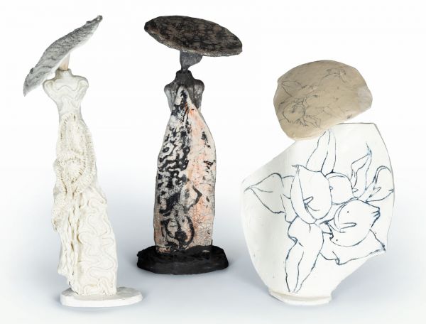 Скульптура Marie Juge DRAPEE, женская фигура, керамика, японская техника Raku, 30 см MJ_03
