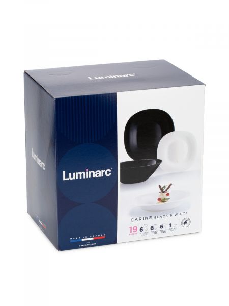 Набор столовый КАРИН ЧЕРНО-БЕЛЫЙ 19пр LUMINARC