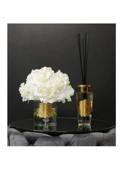 GRAND BOUQUET white BLACK BOX GOLDБольшой букет роз, 2 спрея по 10 мл, белый, ВхШхД 32х26х26 см
