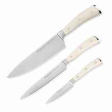 Набор из 3-х кухонных ножей поварская тройка, Ikon Cream White, 1120460303, WUESTHOF