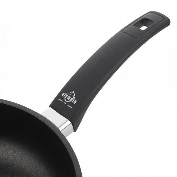 Сковорода глубокая, с антипригарным покрытием 24 см, литой алюминий c частицами титана, черный, Supreme, 21.24, OLYMPIA