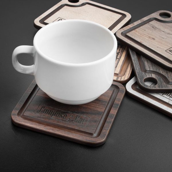 Подставка для чашки 10х10 см, травертин капучино, Fashion ComposeEat