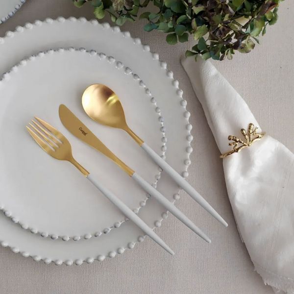 Набор столовых приборов на 6 персон, 24 предмета, белый, Mio, MI.006.WGB, CUTIPOL