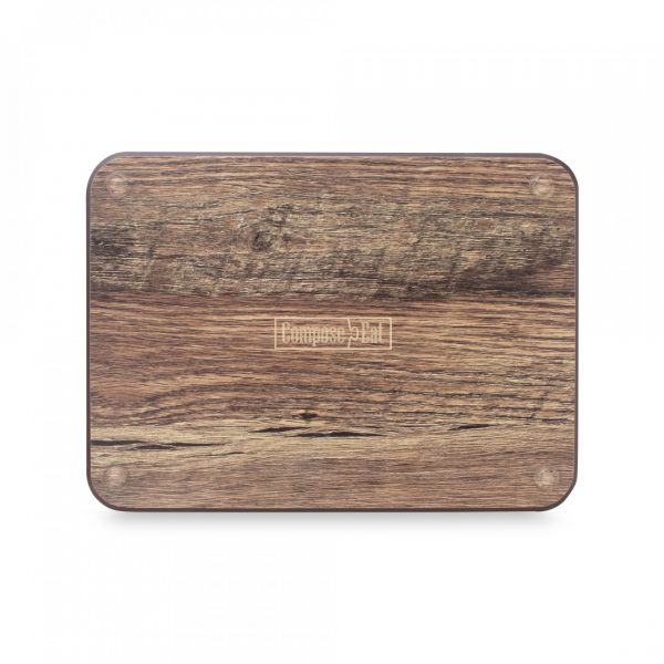 Доска для сервировки и нарезки с желобом, 24x18 см, дуб мореный, композитный материал, Surface, DSJ24180634KL6, ComposeEat