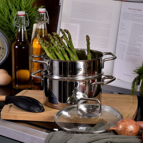 Пароварка со стеклянной крышкой, 2 предмета (2 л и 1.6 л), 18 см, Citrin ELO