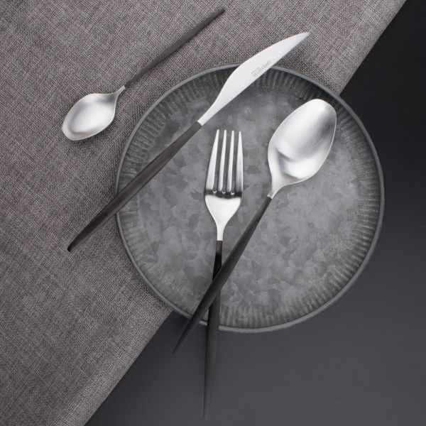 Набор столовых приборов на 6 персон 24 предмета Rabat, сталь/черный, PEP-19300-24LECBLK, CRISTEMA