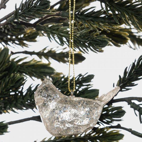 Игрушка елочная 6 см, акрил, шампань, Птица, New year
