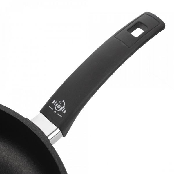 Сковорода глубокая с антипригарным покрытием 28 см, литой алюминий, черный, Supreme, 21.28, OLYMPIA