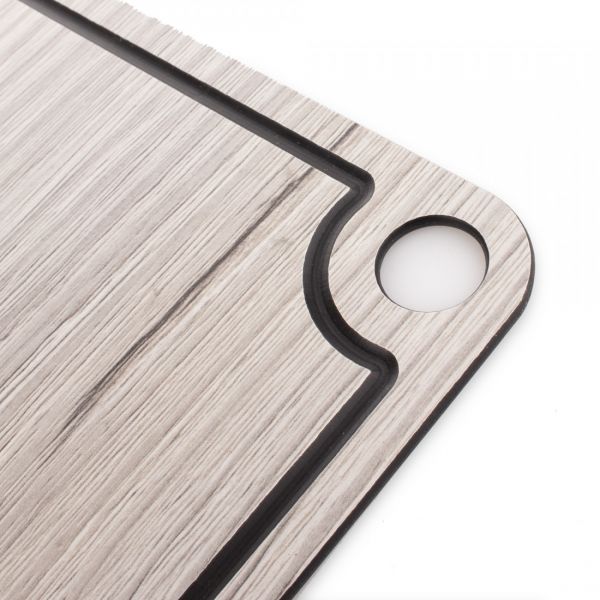 Доска композитная разделочная с желобом 24x18 см, белое дерево, Elegance ComposeEat