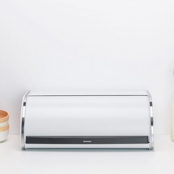 Хлебница со сдвигающейся крышкой 44.5x26.2x17.3 см, нержавеющая сталь, пластик, белый BRABANTIA