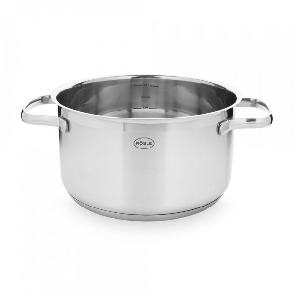 Набор посуды, 7 предметов: 3 кастрюли, 1 ковш, 3 стеклянные крышки, Elegance, 130149, ROESLE