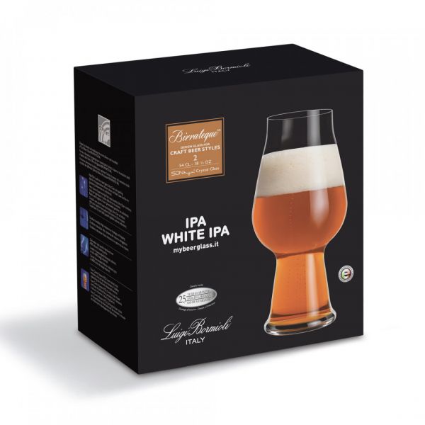 Набор из 2 бокалов для пива IPA 540 мл, бессвинцовый хрусталь, Birrateque-GP, A11825GYB02AA02, LUIGI BORMIOLI