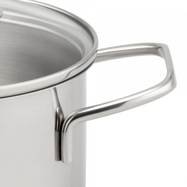 Набор посуды из 6 предметов для индукционных плит, 3 кастрюли, 1 ковш, 3 стеклянные крышки, нержавеющая сталь, Twice Select, 41410, ELO