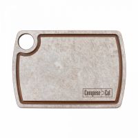 Доска разделочная композитная с желобом 22х15 см, шунгит белый, Fashion ComposeEat