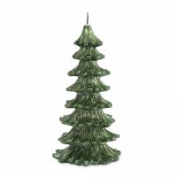 Свеча 16 см, зеленая, Елка, New year