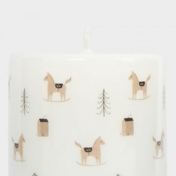 Свеча 7х10 см, цилиндрическая, Лошадки, Bright horse
