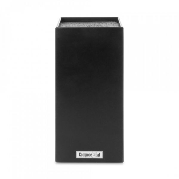 Подставка универсальная для кухонных ножей, 11х11х24 см, цвет-черный, композитный материал, Elegance, PDN111015OA4, ComposeEat