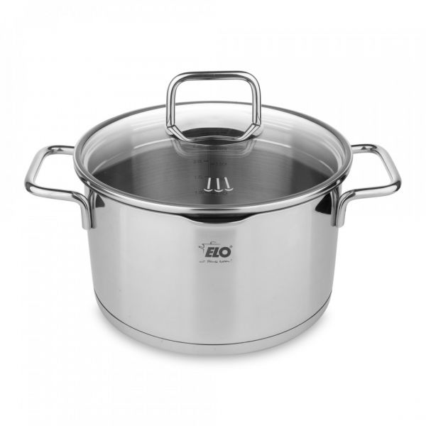 Набор посуды 7 предметов: 3 кастрюли, 1 ковш, 3 стеклянные крышки, Smart Steam ELO