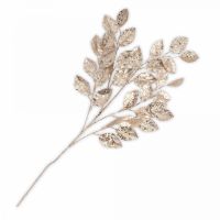 Ветка декоративная 74 см, пластик/металл, золотистая, Листья, Interior gold