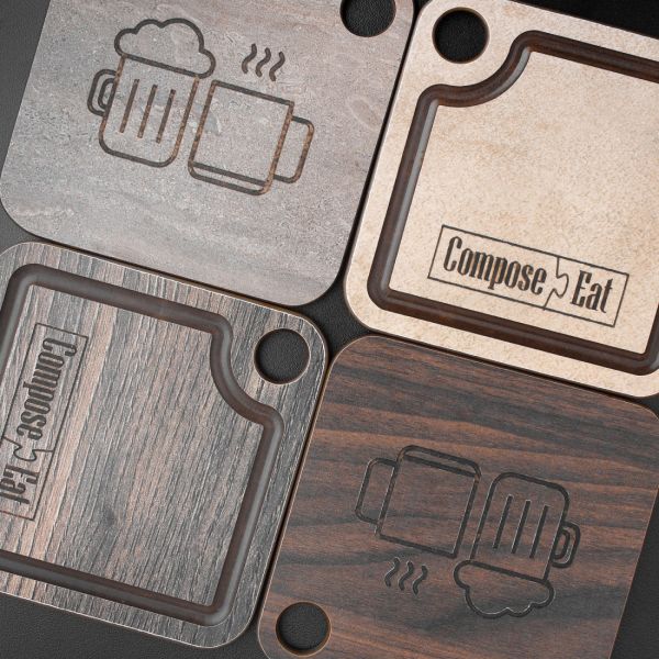 Подставка для чашки 10х10 см, травертин капучино, Fashion ComposeEat