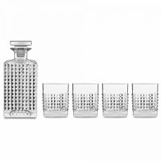 Набор для виски ELIXIR WHISKY, 5 предметов, штоф 750 мл, 4 стакана 380 мл, бессвинцовый хрусталь, Mixology, A12469S0602L990, LUIGI BORMIOLI