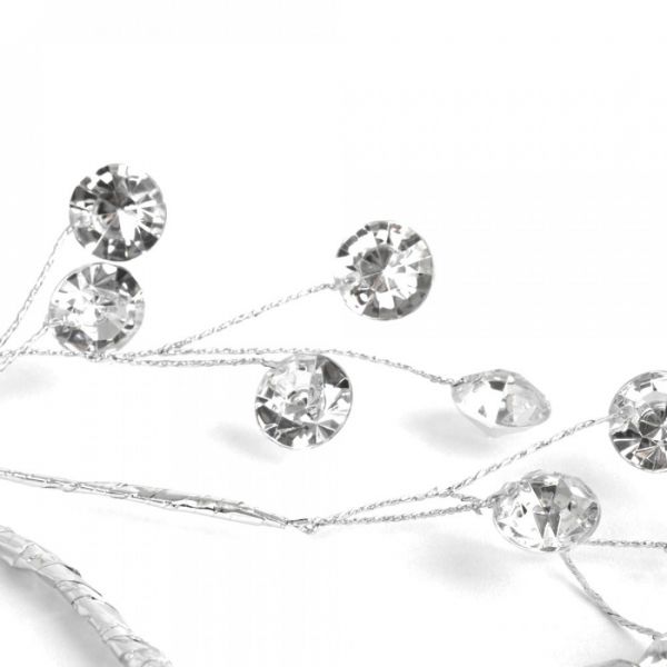 Венок декоративный 10х20 см, для чайной свечи, акрил/металл, серебристый, Кристаллы, Event