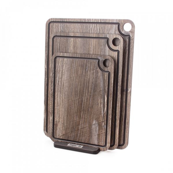 Набор разделочных досок 3 шт, на подставке, в подарочной коробке, дуб прованс, композитный материал, Elegance ComposeEat