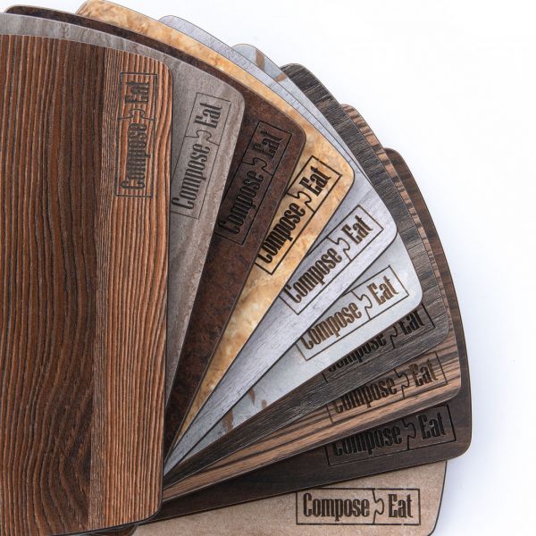 Доска разделочная композитная, 22х15 см, зебрано натуральный ComposeEat