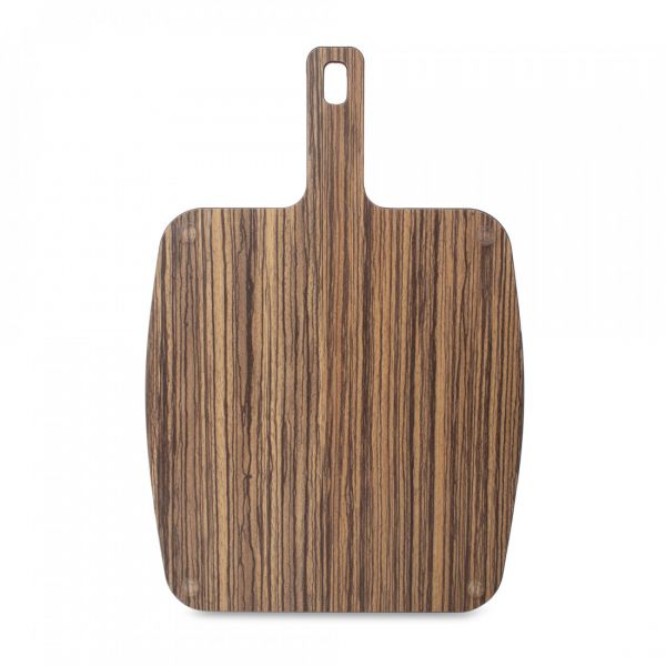 Доска сервировочная с ручкой, с желобом, 36х25 см, зебрано натуральный, Fashion, DRRJ36250654KL6, ComposeEat