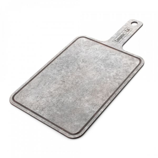 Доска разделочная композитная с ручкой, с желобом 33x18 см, мрамор серый, Everyday ComposeEat