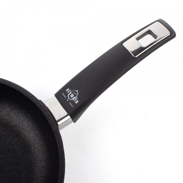 Сковорода для индукционных плит с антипригарным покрытием 20 см, литой алюминий с алмазным порошком, черный, Diamant Plus, 410.20, OLYMPIA