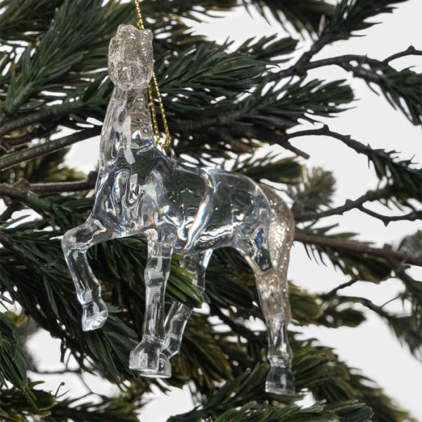Игрушка елочная 9 см, акрил, шампань, Лошадь, Horse