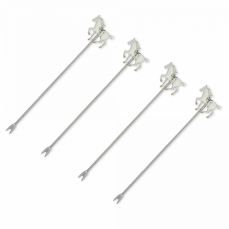 Шпажка для канапе 12 см, 4 шт, металл, молочная, Лошадь, Horse