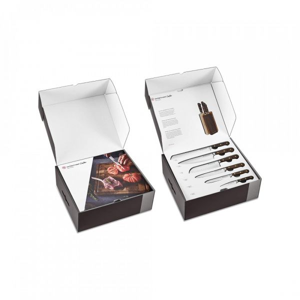 Набор кухонных ножей 6 шт на деревянной подставке, Crafter, WUESTHOF, 9834, Золинген