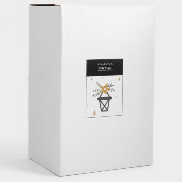 Снежный фонарь 17 см, с подсветкой, пластик, бронзовый, Елка в доме, New year
