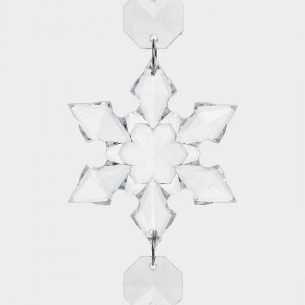 Украшение декоративное 25 см, подвесное, акрил/металл, Снежинка с кристаллом, Event
